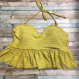 Kortni Jeane Yellow Stripe Peplum Top Medium